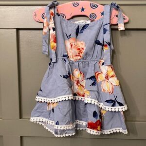 Persaya Girl Stitch Fix Danyca Tiered Tank Top in Light Blue Floral Size XS NWT